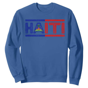 Haiti Flag Sweatshirt Vintage Haitian Pride Ayiti Roots TS10 Royal Blue Print Your Wear