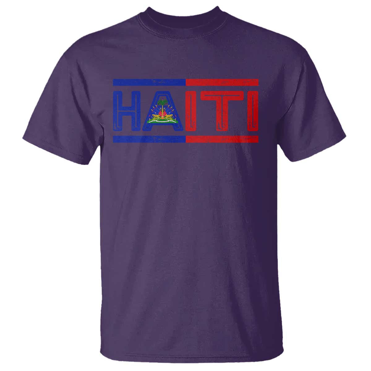 Haiti Flag T Shirt Vintage Haitian Pride Ayiti Roots TS10 Purple Print Your Wear