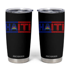 Haiti Flag Tumbler Cup Vintage Haitian Pride Ayiti Roots TS10 Black Print Your Wear