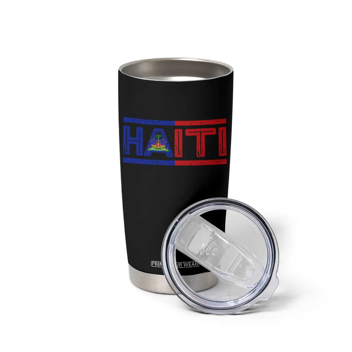 Haiti Flag Tumbler Cup Vintage Haitian Pride Ayiti Roots TS10 Print Your Wear