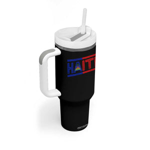 Haiti Flag Tumbler With Handle Vintage Haitian Pride Ayiti Roots TS10 Print Your Wear