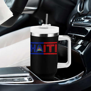 Haiti Flag Tumbler With Handle Vintage Haitian Pride Ayiti Roots TS10 Print Your Wear