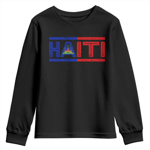 Haiti Flag Youth Sweatshirt Vintage Haitian Pride Ayiti Roots TS10 Black Print Your Wear