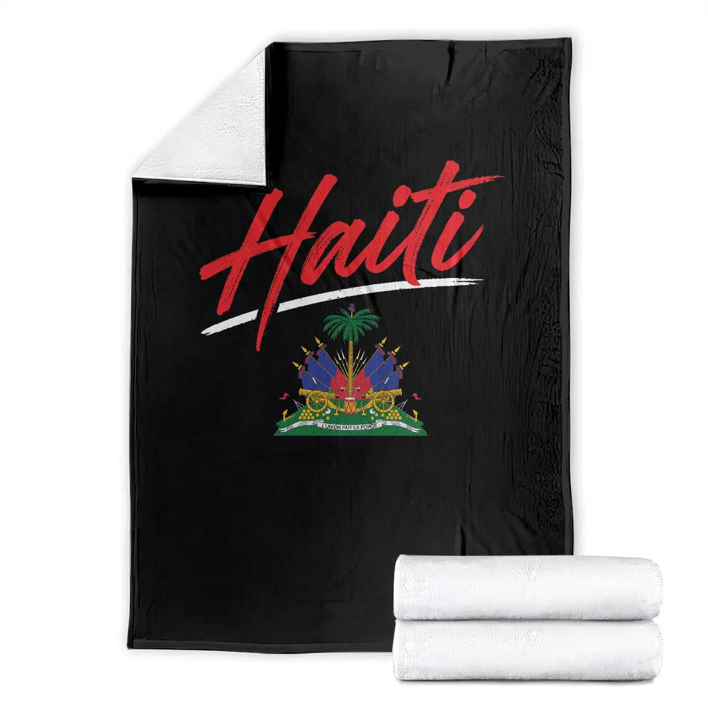 Retro Haiti Throw Blanket Haitian Gift Ayiti Roots TS10 Black Print Your Wear