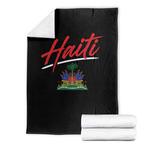 Retro Haiti Throw Blanket Haitian Gift Ayiti Roots TS10 Black Print Your Wear