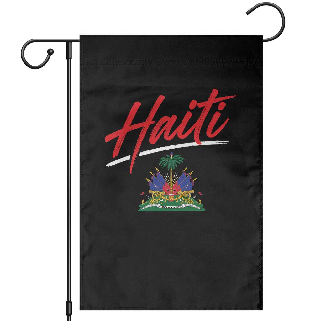 Retro Haiti Garden Flag Haitian Gift Ayiti Roots TS10 Black Print Your Wear