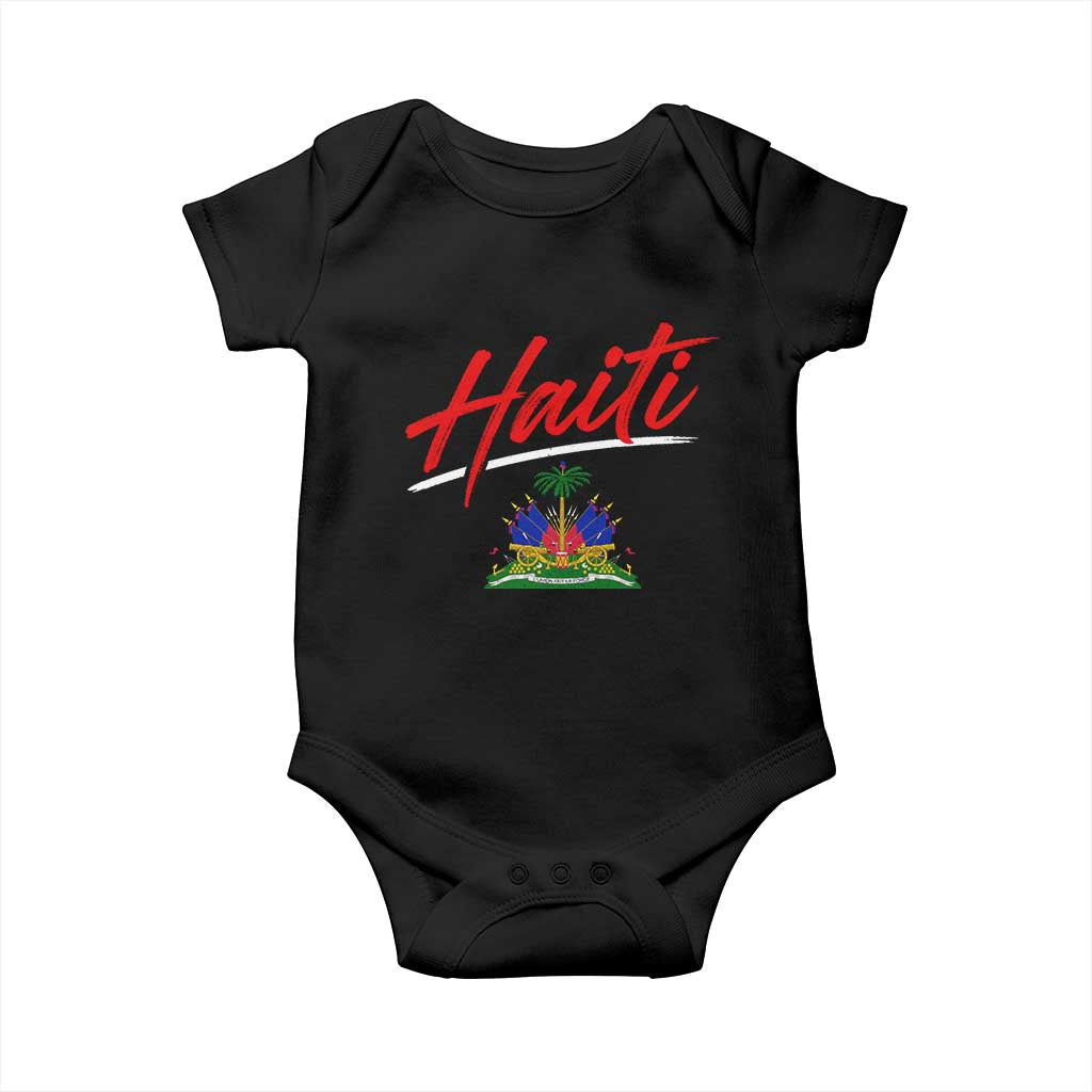 Retro Haiti Baby Onesie Haitian Gift Ayiti Roots TS10 Black Print Your Wear