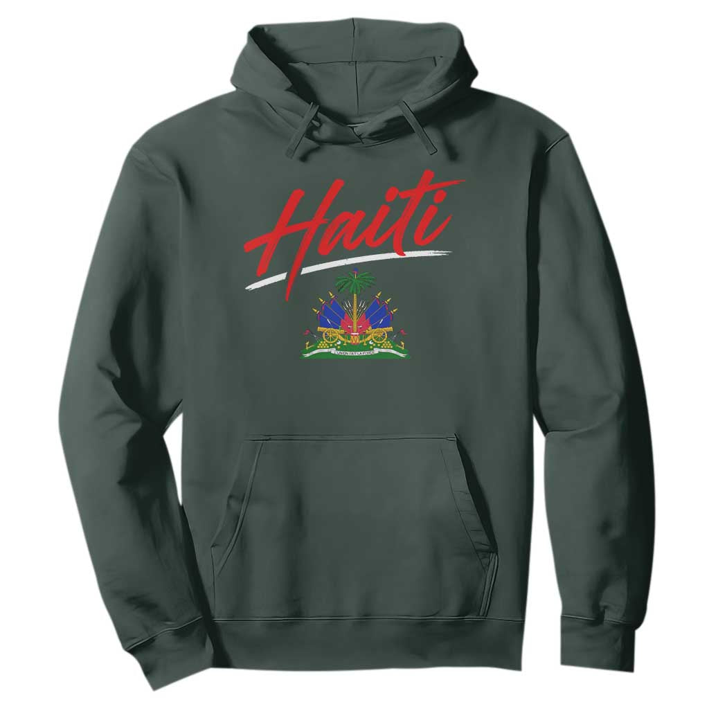 Retro Haiti Hoodie Haitian Gift Ayiti Roots TS10 Dark Forest Green Print Your Wear