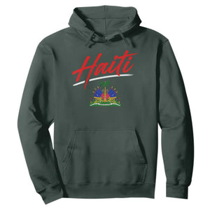 Retro Haiti Hoodie Haitian Gift Ayiti Roots TS10 Dark Forest Green Print Your Wear