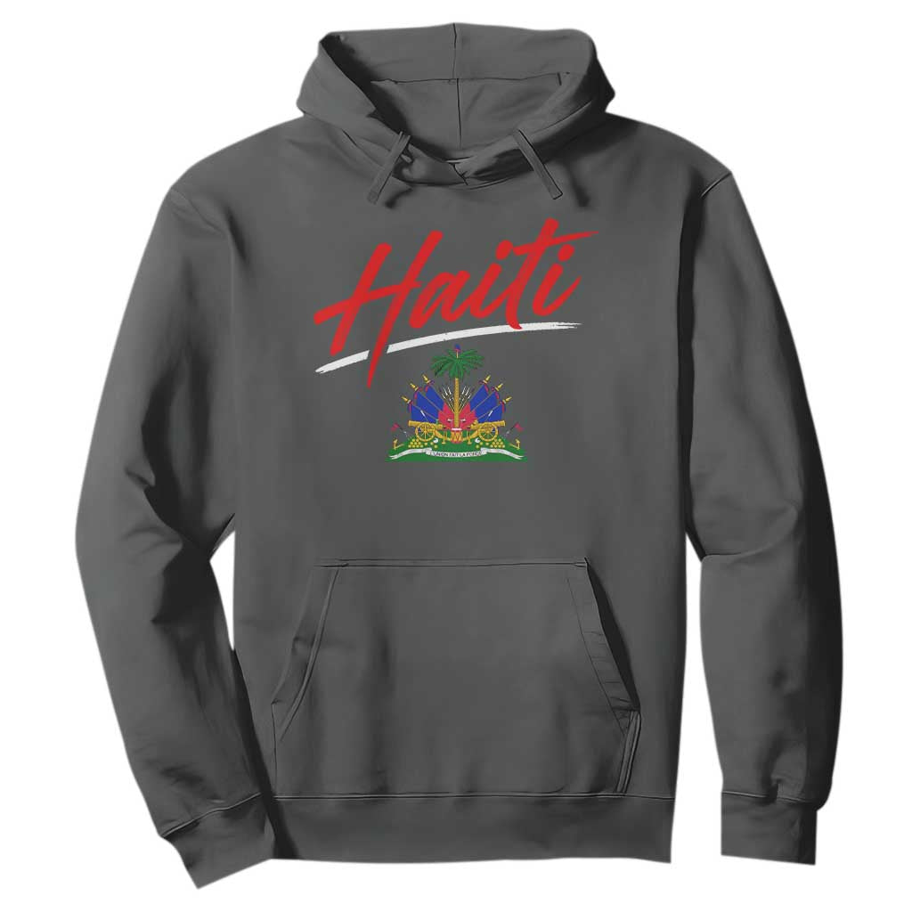 Retro Haiti Hoodie Haitian Gift Ayiti Roots TS10 Dark Heather Print Your Wear