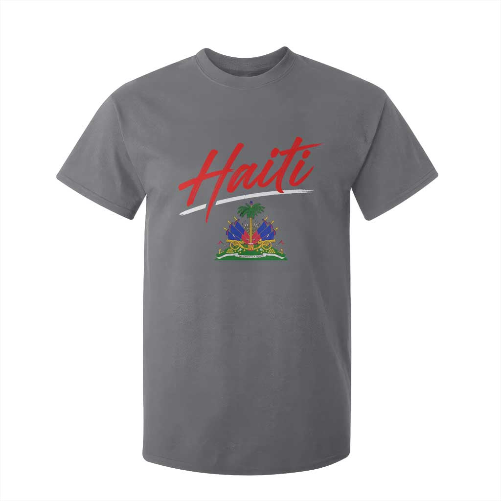 Retro Haiti T Shirt For Kid Haitian Gift Ayiti Roots TS10 Charcoal Print Your Wear