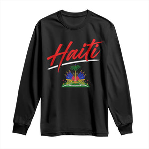 Retro Haiti Long Sleeve Shirt Haitian Gift Ayiti Roots TS10 Black Print Your Wear