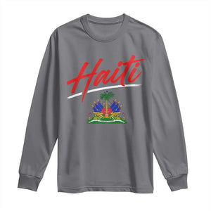 Retro Haiti Long Sleeve Shirt Haitian Gift Ayiti Roots TS10 Charcoal Print Your Wear