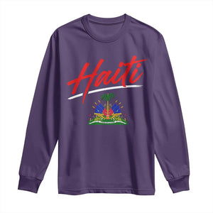 Retro Haiti Long Sleeve Shirt Haitian Gift Ayiti Roots TS10 Purple Print Your Wear