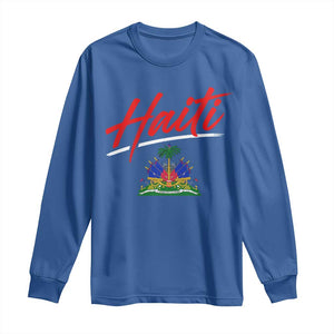 Retro Haiti Long Sleeve Shirt Haitian Gift Ayiti Roots TS10 Royal Blue Print Your Wear