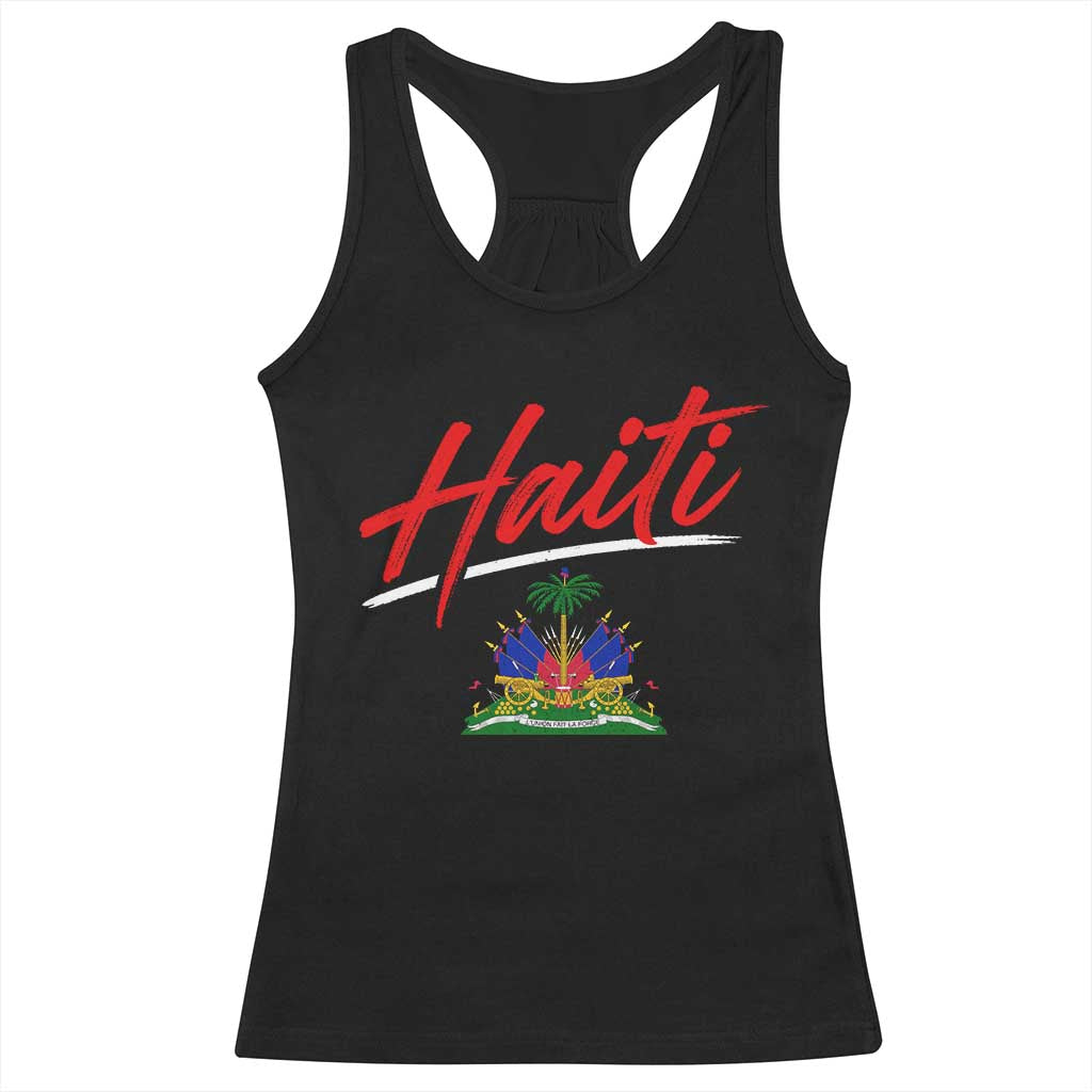 Retro Haiti Racerback Tank Top Haitian Gift Ayiti Roots TS10 Black Print Your Wear