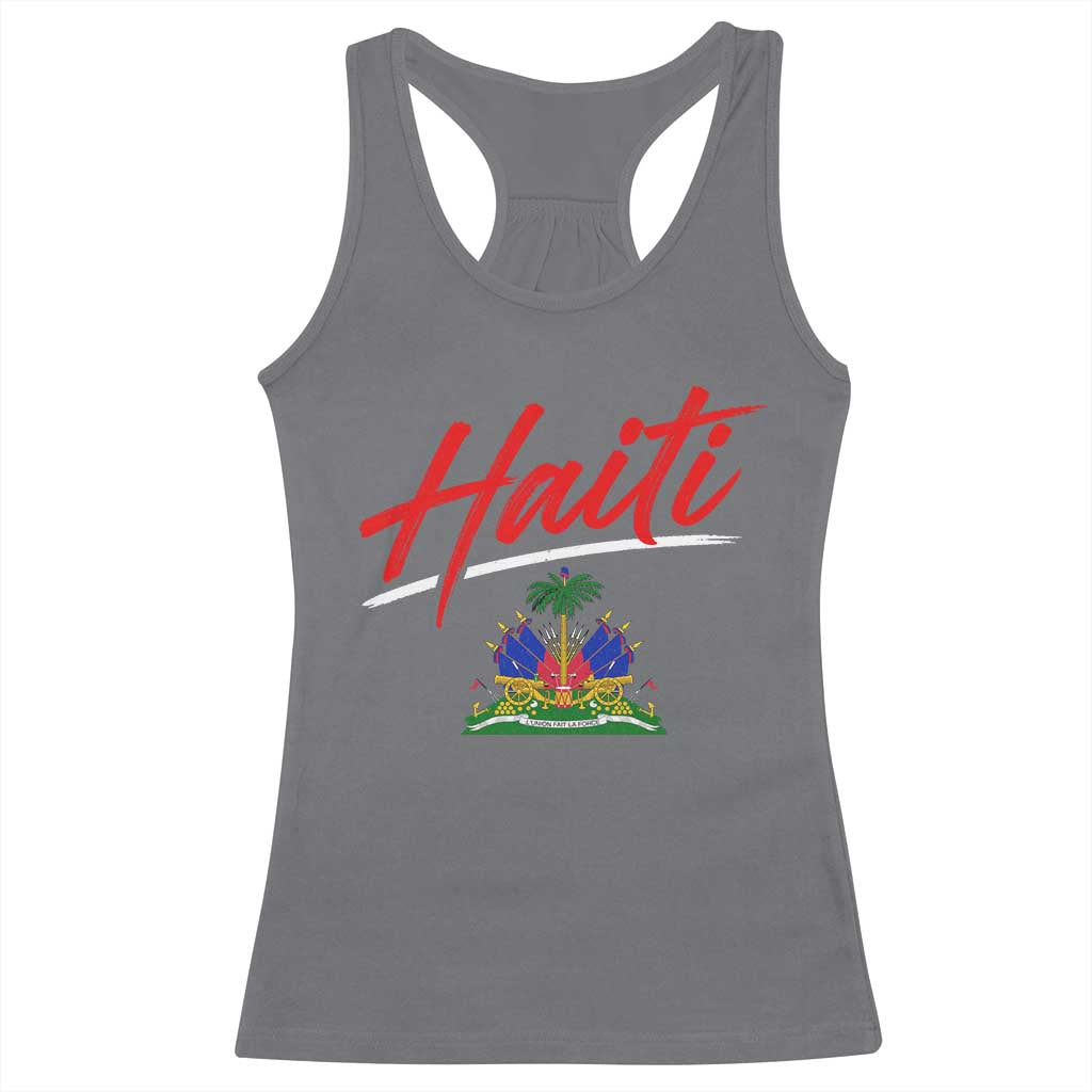 Retro Haiti Racerback Tank Top Haitian Gift Ayiti Roots TS10 Charcoal Print Your Wear
