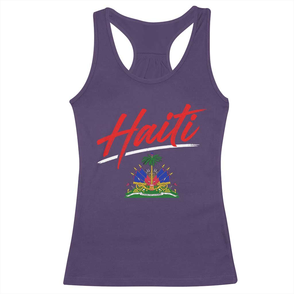 Retro Haiti Racerback Tank Top Haitian Gift Ayiti Roots TS10 Purple Print Your Wear
