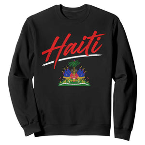 Retro Haiti Sweatshirt Haitian Gift Ayiti Roots TS10 Black Print Your Wear