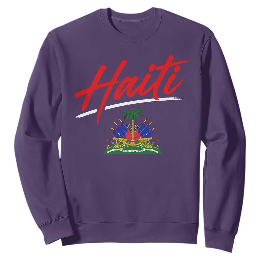 Retro Haiti Sweatshirt Haitian Gift Ayiti Roots TS10 Purple Print Your Wear