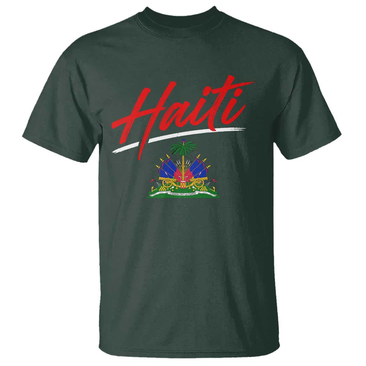 Retro Haiti T Shirt Haitian Gift Ayiti Roots TS10 Dark Forest Green Print Your Wear