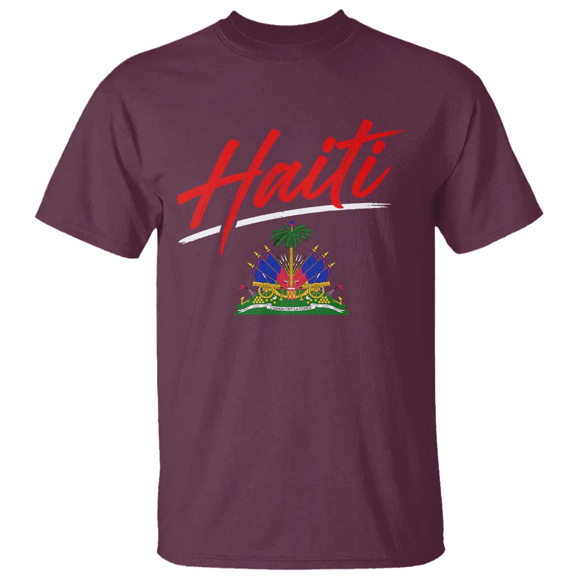 Retro Haiti T Shirt Haitian Gift Ayiti Roots TS10 Maroon Print Your Wear