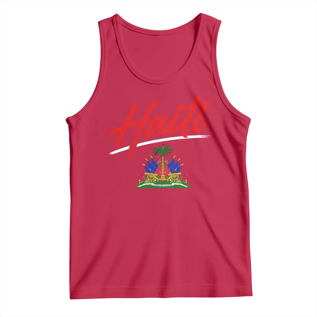 Retro Haiti Tank Top Haitian Gift Ayiti Roots TS10 Red Print Your Wear