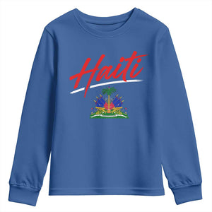 Retro Haiti Youth Sweatshirt Haitian Gift Ayiti Roots TS10 Royal Blue Print Your Wear