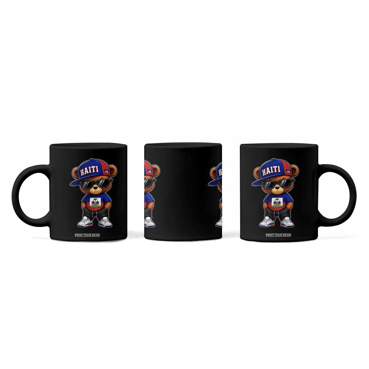 Cute Haiti Coffee Mug Hip Hop Teddy Bear Haitian Flag Ayiti Roots TS10 Print Your Wear