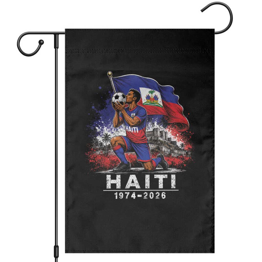 Haiti Soccer 2026 Garden Flag Retro Vintage Watercolors Sport Haitian Flag Ayiti Lover Football Fan TS10 Black Print Your Wear