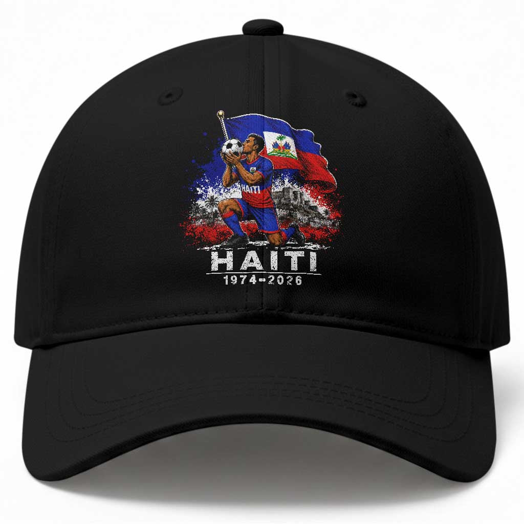 Haiti Soccer 2026 Baseball Cap Retro Vintage Watercolors Sport Haitian Flag Ayiti Lover Football Fan TS10 Print Your Wear