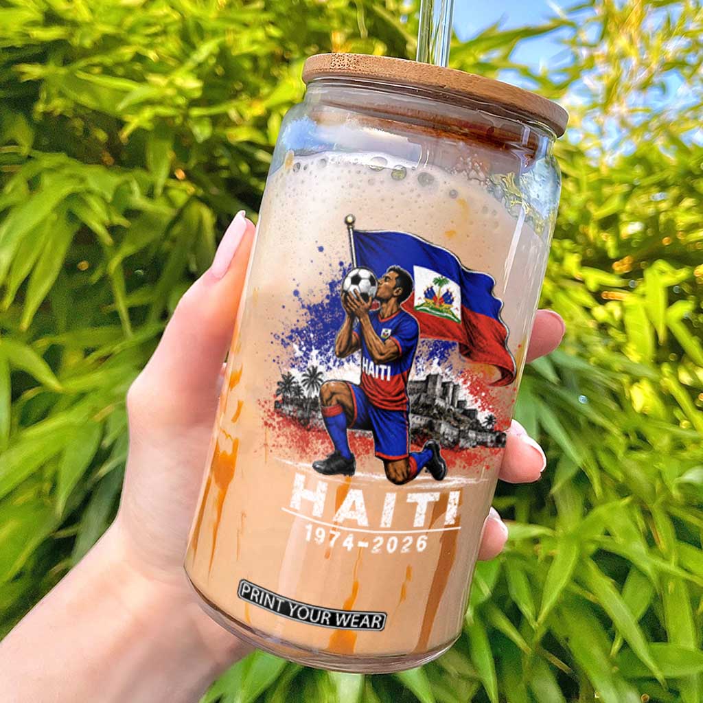 Haiti Soccer 2026 Glass Can Retro Vintage Watercolors Sport Haitian Flag Ayiti Lover Football Fan TS10 Black Print Your Wear