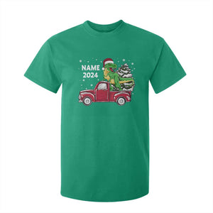 Personalized Dinosaur Christmas T Shirt For Kid Custom Name Merry Rexmas Xmas Pet Dino Trex Red Truck Family TS10 Irish Green Print Your Wear