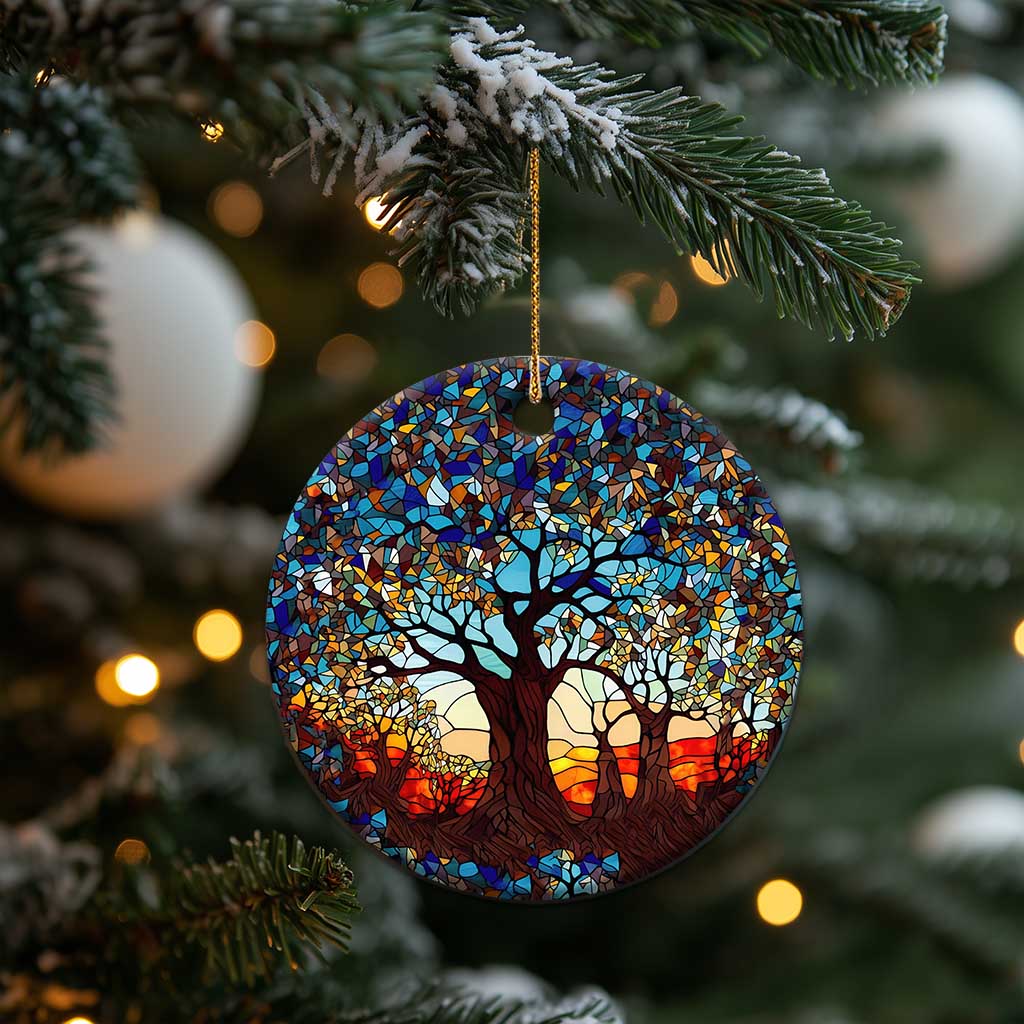 Touber Tree of Life Christmas Ornament Stained Glass Xmas Holiday Present Idea TS10 Print Your Wear