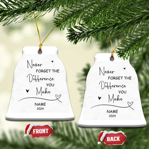 Thank You Gifts Christmas Ornament Never Forget The Difference That You Make TS10 Bell Flake Marbel Print Your Wear