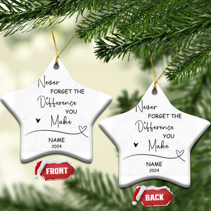 Thank You Gifts Christmas Ornament Never Forget The Difference That You Make TS10 Star Marbel Print Your Wear