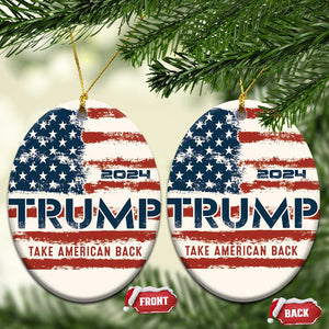 2024 Donald Trump Christmas Ornament Take America Back Retro Style American Flag TS10 Oval Flag Print Your Wear