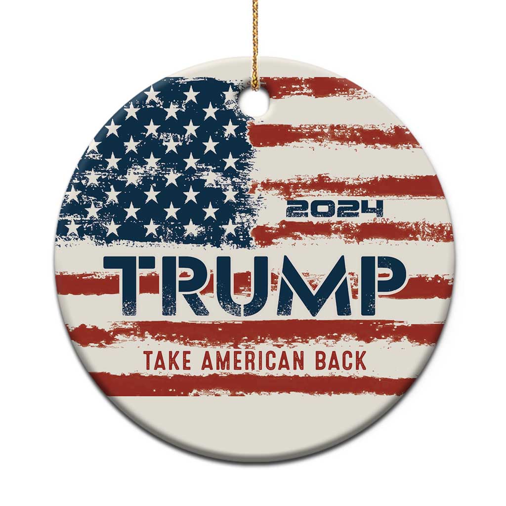 2024 Donald Trump Christmas Ornament Take America Back Retro Style American Flag TS10 Print Your Wear