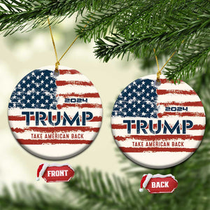 2024 Donald Trump Christmas Ornament Take America Back Retro Style American Flag TS10 Circle Flag Print Your Wear