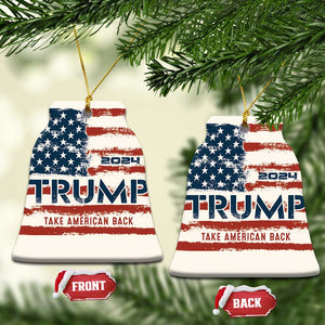 2024 Donald Trump Christmas Ornament Take America Back Retro Style American Flag TS10 Bell Flake Flag Print Your Wear