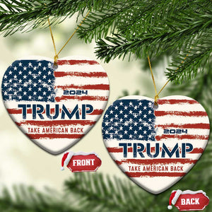 2024 Donald Trump Christmas Ornament Take America Back Retro Style American Flag TS10 Heart Flag Print Your Wear