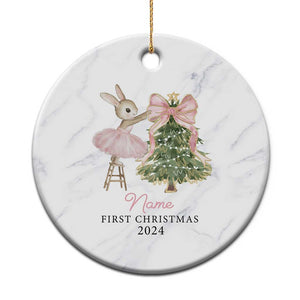 Personalized Baby First Christmas Ornament 2024 Custom Baby Girl Name TS10 Print Your Wear