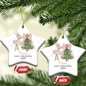 Personalized Baby First Christmas Ornament 2024 Custom Baby Girl Name TS10 Star Marbel Print Your Wear