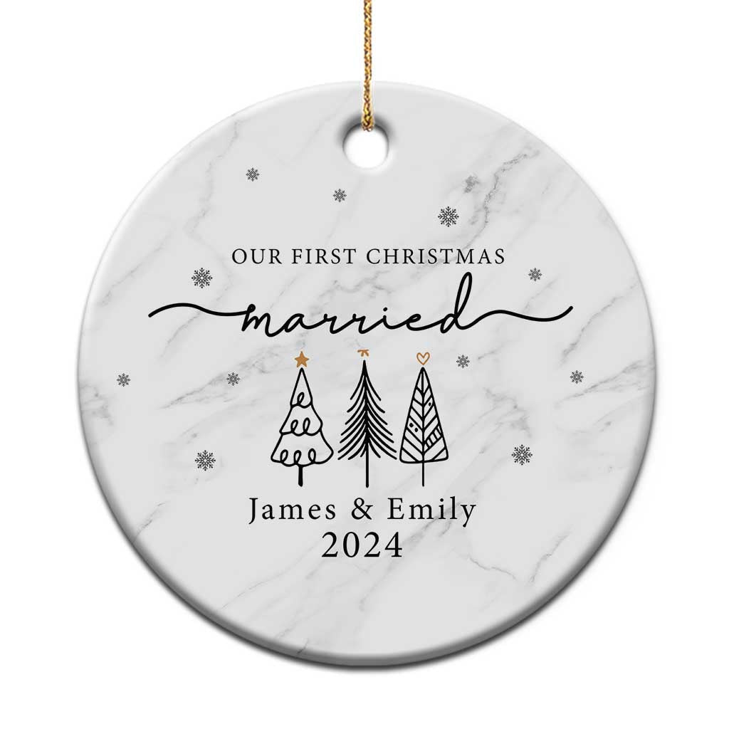 Personalized Mr Mrs Christmas Ornament Custom Name Our First Xmas Married Wedding Gift TS10 Print Your Wear