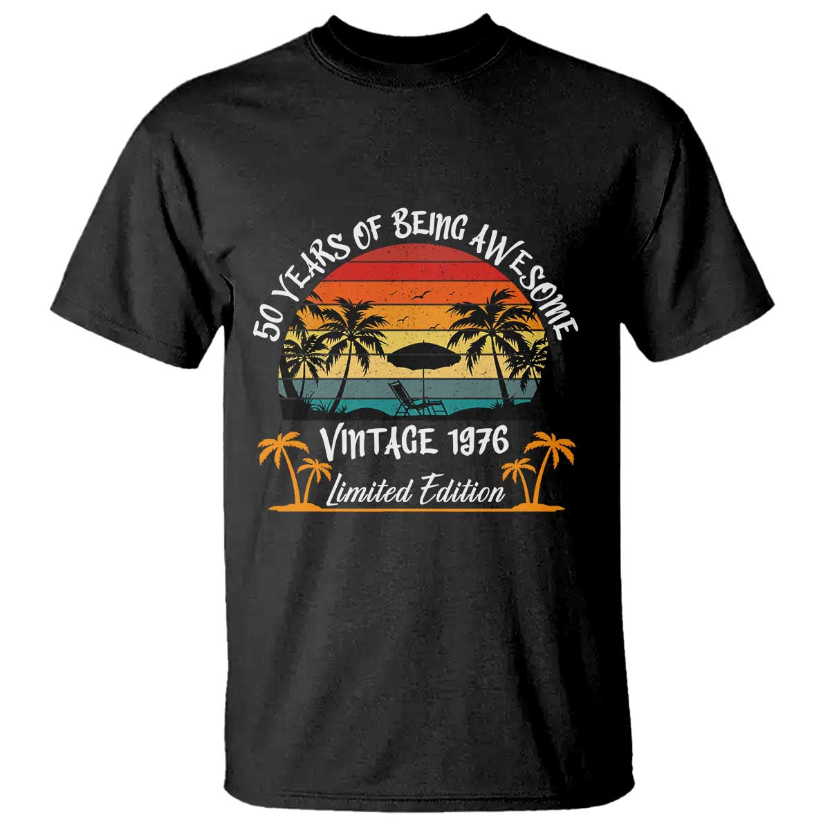 Vintage 50th Birthday T Shirt - Retro 1976 Limited Edition 50 Year Old Birthday Tee TS10 Black Print Your Wear