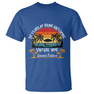 Vintage 50th Birthday T Shirt - Retro 1976 Limited Edition 50 Year Old Birthday Tee TS10 Royal Blue Print Your Wear