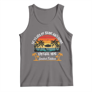 Vintage 50th Birthday Tank Top Retro 1976 Limited Edition 50 Year Old TS10 Deep Heather Print Your Wear