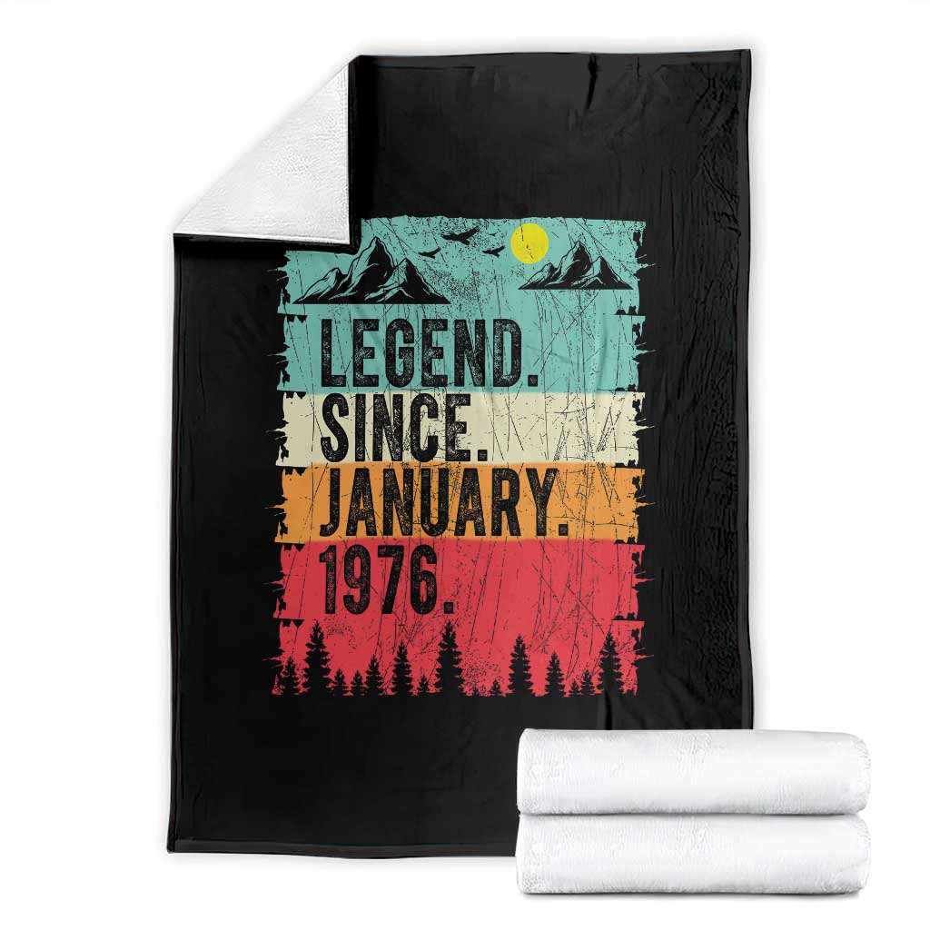 Vintage 1976 Birthday Throw Blanket Retro 50th Birthday Gifts 50 Years Old TS10 Black Print Your Wear