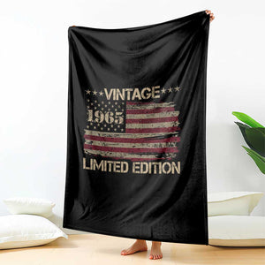 Vintage 1965 Birthday Throw Blanket Limited Edition Retro American Flag TS10 Print Your Wear