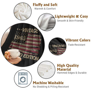 Vintage 1965 Birthday Throw Blanket Limited Edition Retro American Flag TS10 Print Your Wear